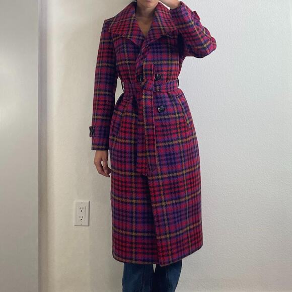 Coalition LA Jackets & Blazers - Red and Purple Plaid Coat